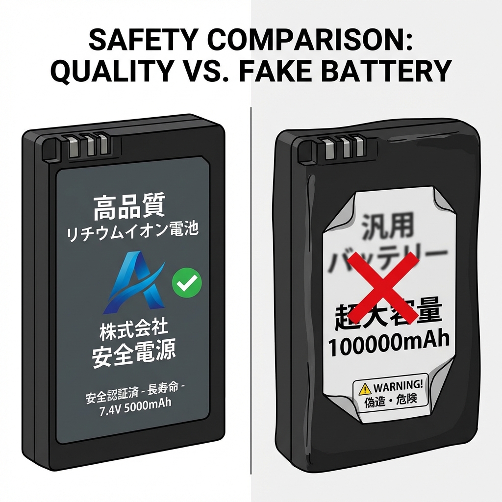 【警告】激安バッテリーと正規品の比較