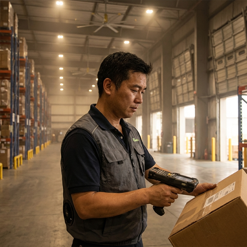 倉庫内でのピッキング作業